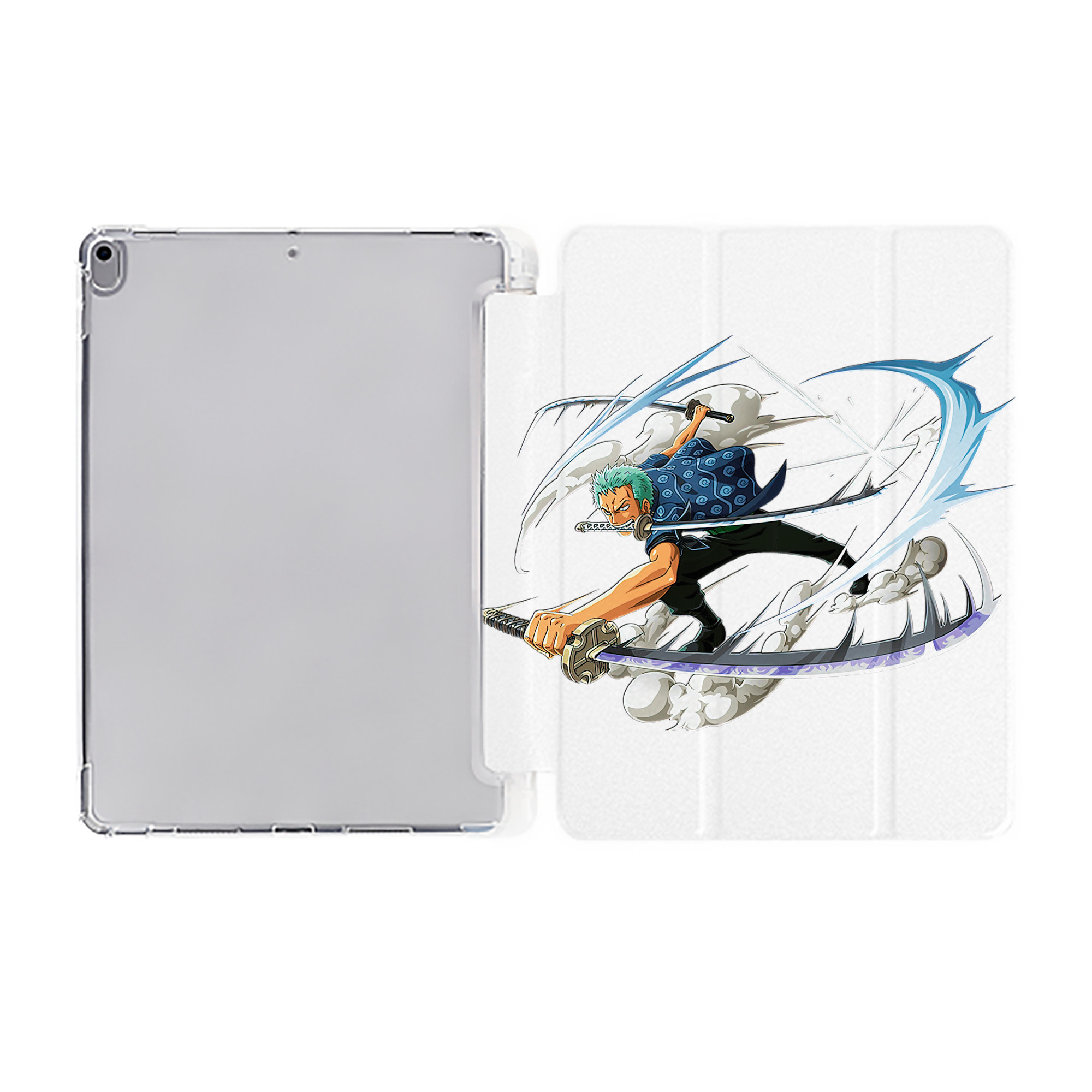 （画像用） ワンピース ロロノア・ゾロ ONE PIECE Roronoa Zoro IPad ケース ペン収納付き 三つ折りスタンド PUレザー×シリコン 対応機種9.5/10.5/10.9インチ